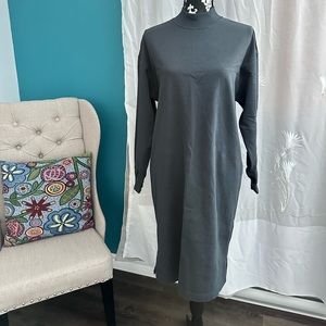 UNIQLO Charcoal long sleeve shirt-dress